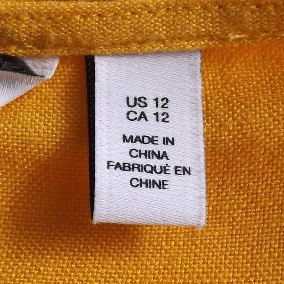 & OTHER STORIES Crop Top, 12, Yellow, Grommet/Strappy, Long Sleeve, V-neck Linen - Picture 9 of 16